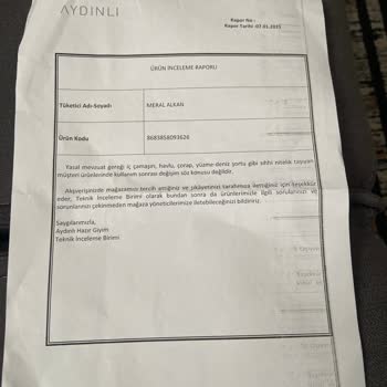 Dikiş Hatası Ve İade Sorunu