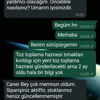 Dyson Süpürgemin Yedek Parçası Gönderilmiyor