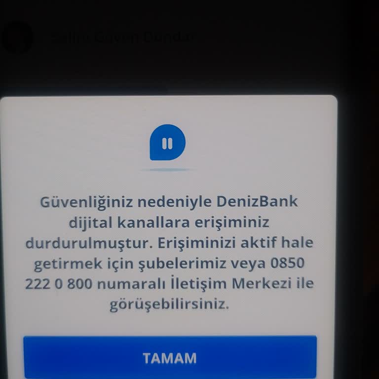 Denizbank Uygulamasına Giriş Sorunu