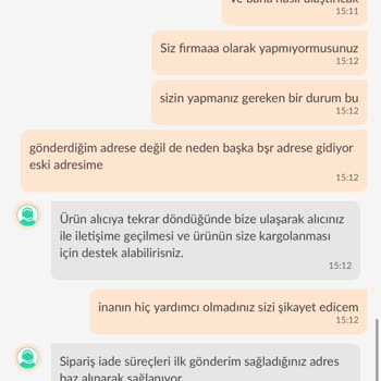 Yanlış Adrese Teslimat Ve Destek Hattı Sorunu