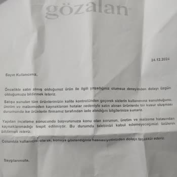 Columbia Mont Değişiminde Yaşanan Sorun Ve Müşteri Memnuniyetsizliği