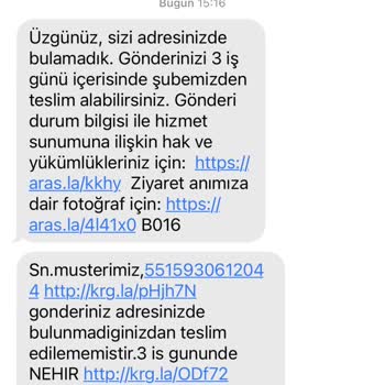 Aras Kargo Evdeyken Teslim Edilemeyen Kargo Sorunu