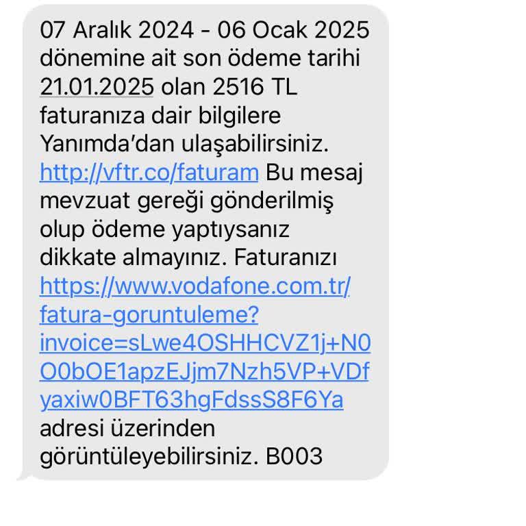 Vodafone'dan Beklenmedik Fatura Şoku!