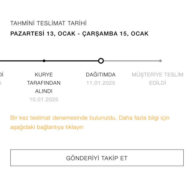 Zara'dan Alınan Ürünlerde Kargo Sorunu