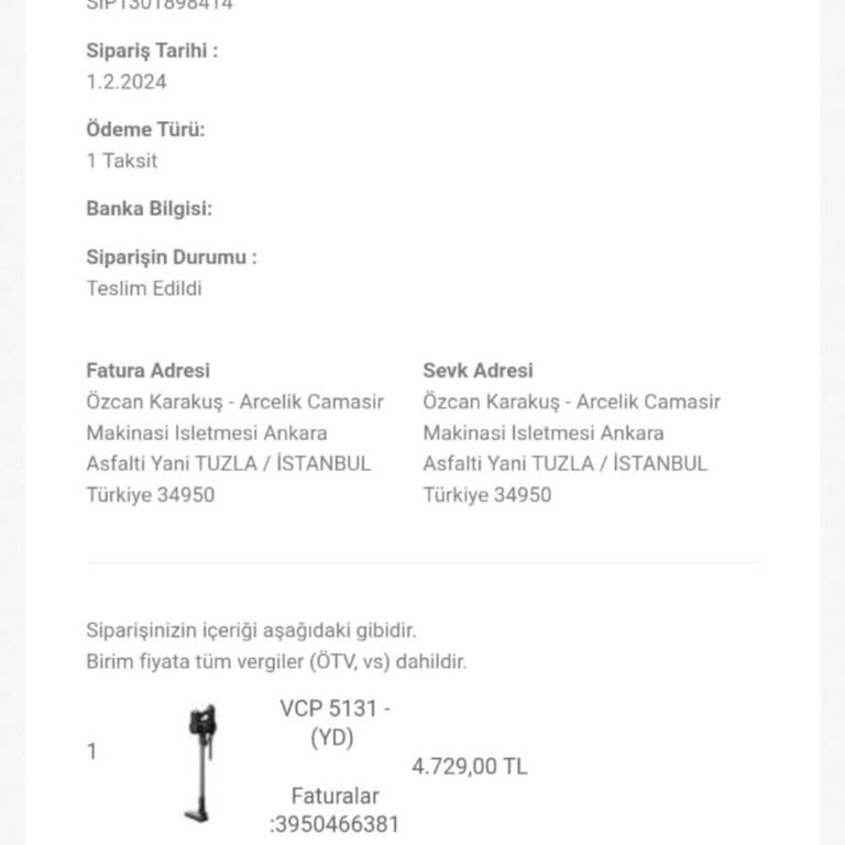 Arızalı Süpürge Ve İlgisiz Müşteri Hizmetleri