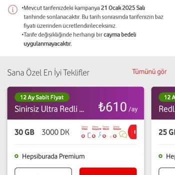 Vodafone Tarife Yenileme Adaletsizliği
