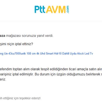 Sipariş İptali Ve Müşteri Mağduriyeti