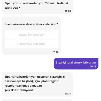 Getir'de Yanlış Sipariş İptali Sorunu