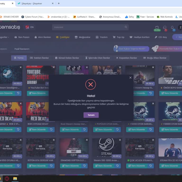 İtemSatış Haksız Para İadesi Talebi Ve Hesap Kısıtlaması!