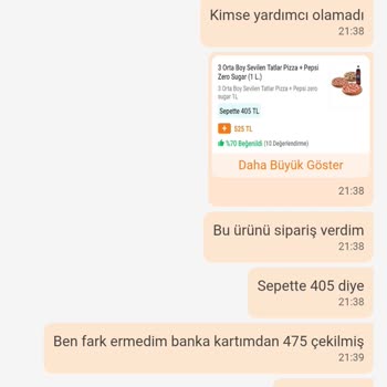 Trendyol Yemek Uygulaması İle Hatalı Çekim Ve İletişim Sorunu