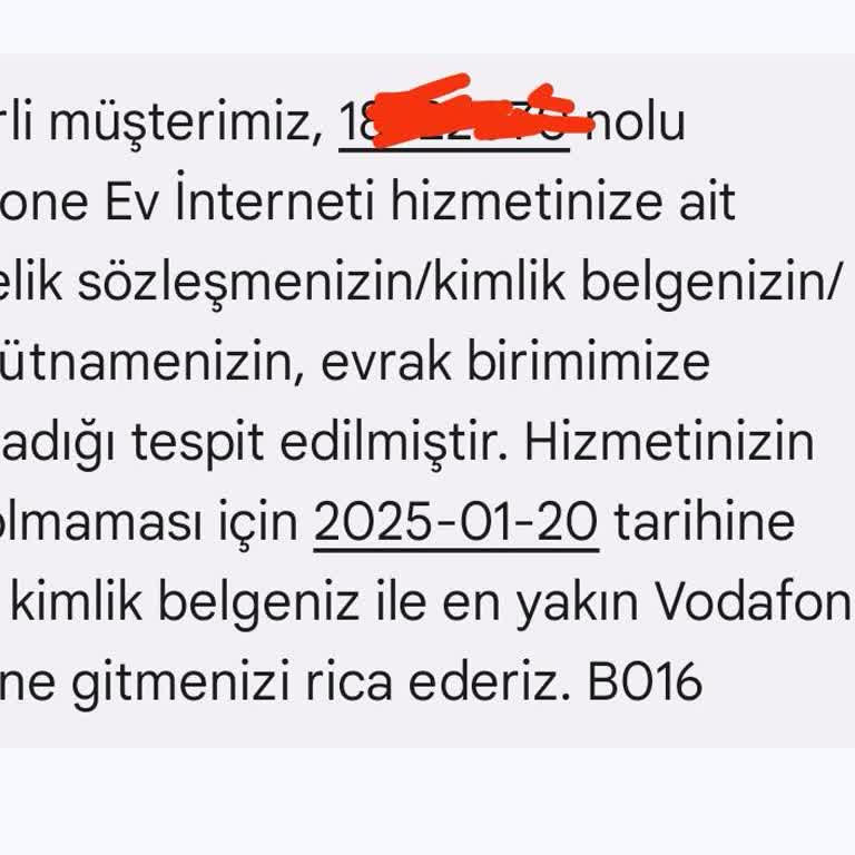 Vodafone'un Eksik Evrak Ve Müşteri Hizmetleri Sorunu