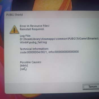 PUBG Oyun Hatası Çözülmüyor