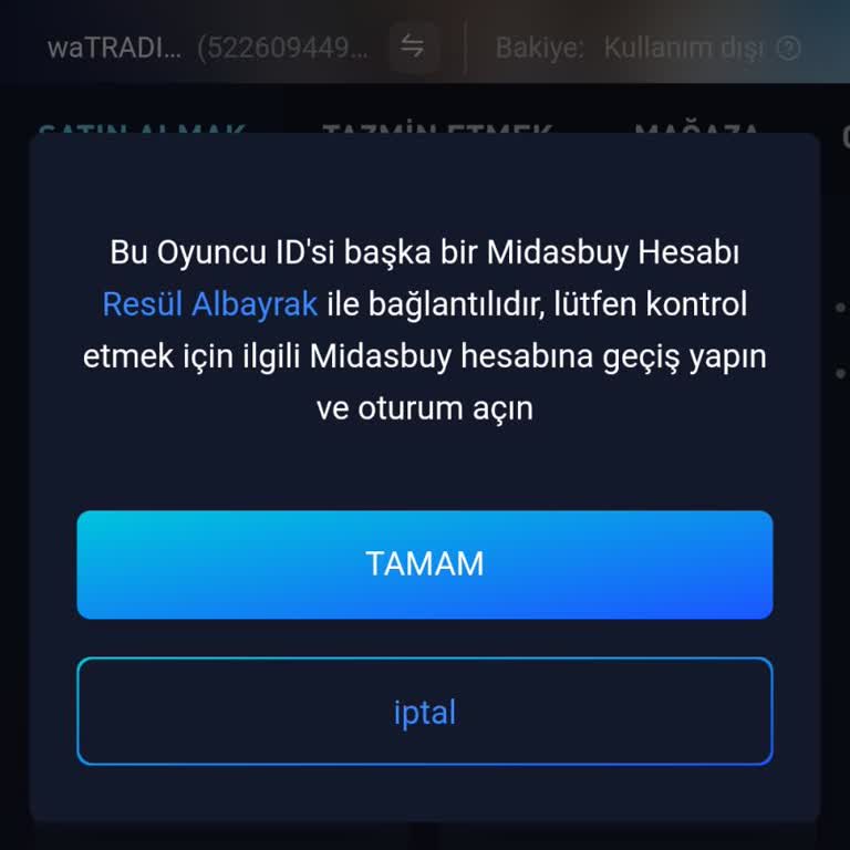 Midasbuy Hesabına Giriş Sorunu