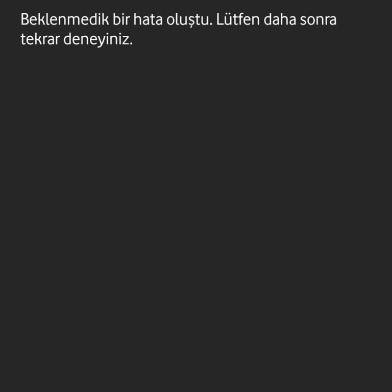 Vodafone Fatura Görüntüleme Sorunu