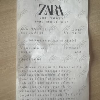 Zara Online Siparişlerinde Teslimat Ve İade Sorunları