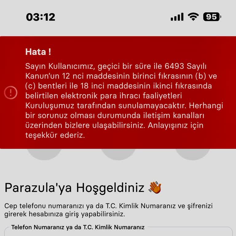 Parazula Hesabında Kalan Paramı Geri Alamıyorum