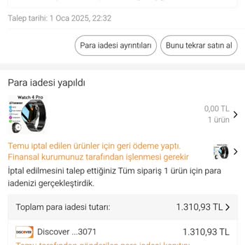 İade Edilmeyen Para