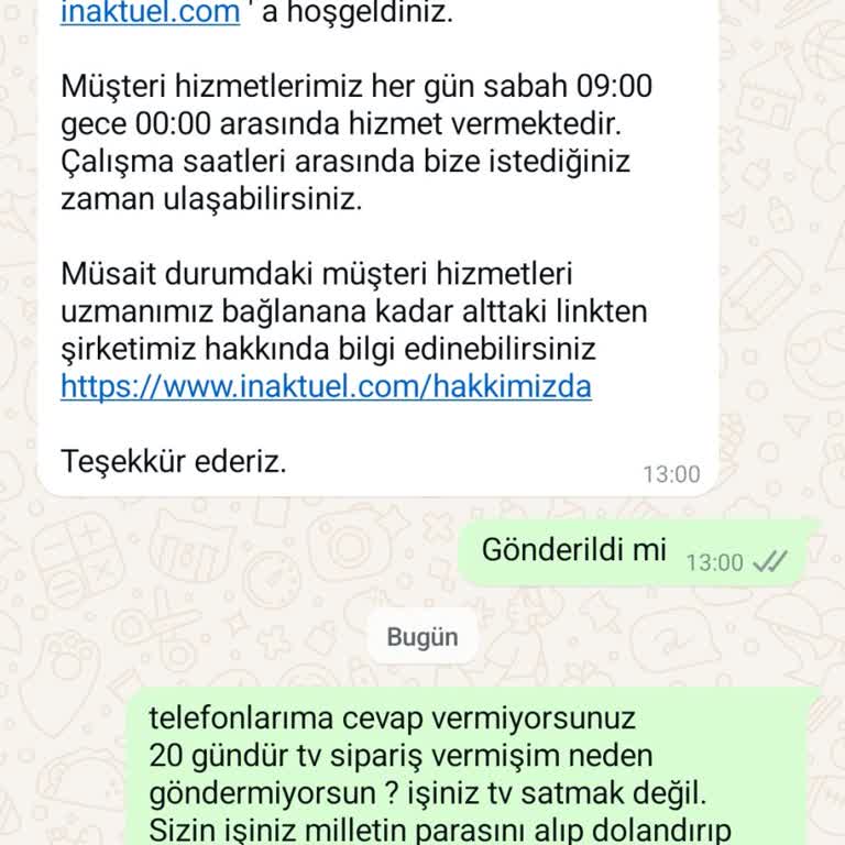 Teslim Edilmeyen TV Ve Para İadesi Sorunu