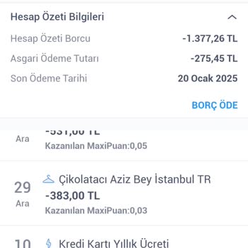 Yıllık Kart Ücreti İadesi Talebi