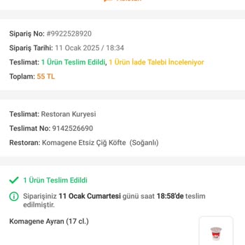 Çiğköfte İçinden Cam Çıktı, Sağlığım Tehlikede