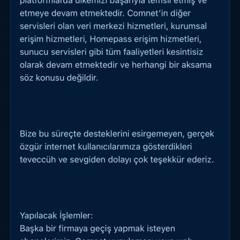 Comnet'ten Alınan İnternet Hizmetinin İptali Ve Para İadesi Sorunu