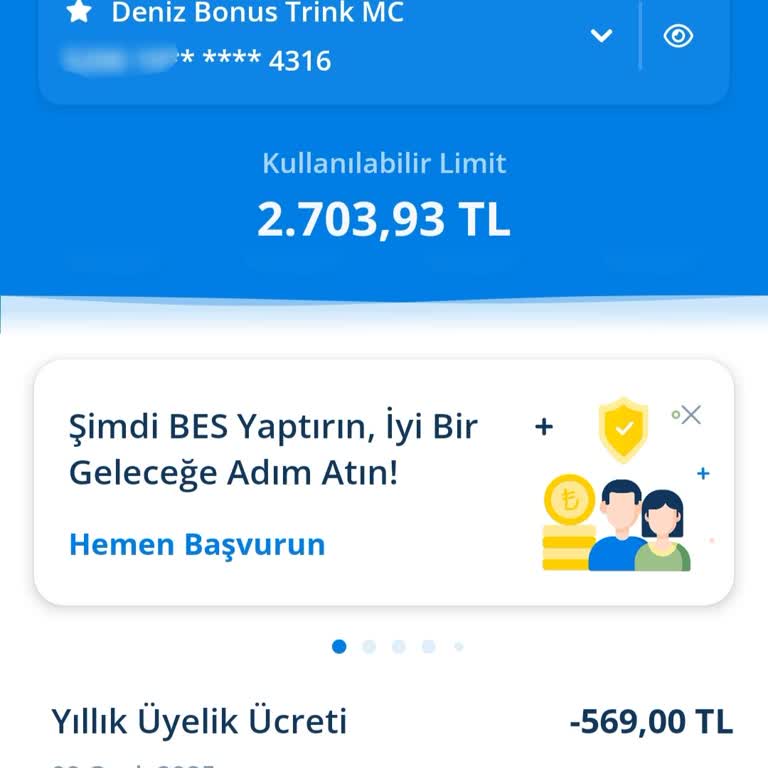Denizbank'tan Haksız Yıllık Üyelik Ücreti Kesintisi
