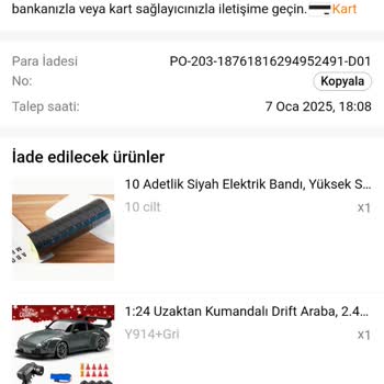 İptal Edilen Siparişler İçin İade Sorunu