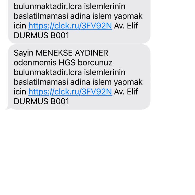 HGS Borcu İçin Yanıltıcı Mesaj Ve Kimlik Bilgilerimin İzinsiz Kullanımı