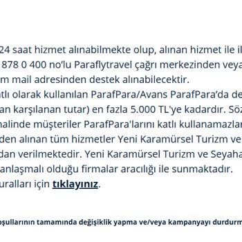 Parafly Puan Kullanım Limiti Yetersizliği