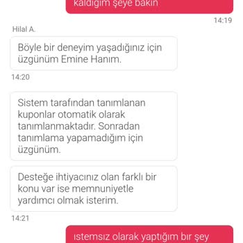 Kupon Uygulanmadı Ve İptal Edilemedi