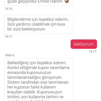 Kupon Uygulanmadı Ve İptal Edilemedi