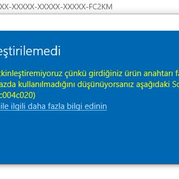 Kullanılmış Windows 10 Key Sorunu