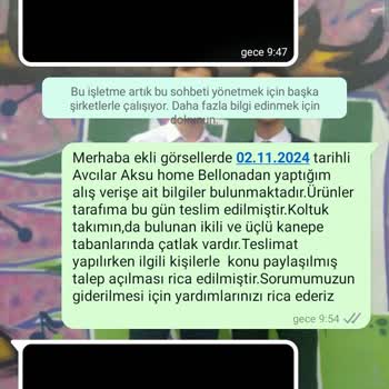 Teslimat Sonrası Çatlak Koltuk Takımı Sorunu