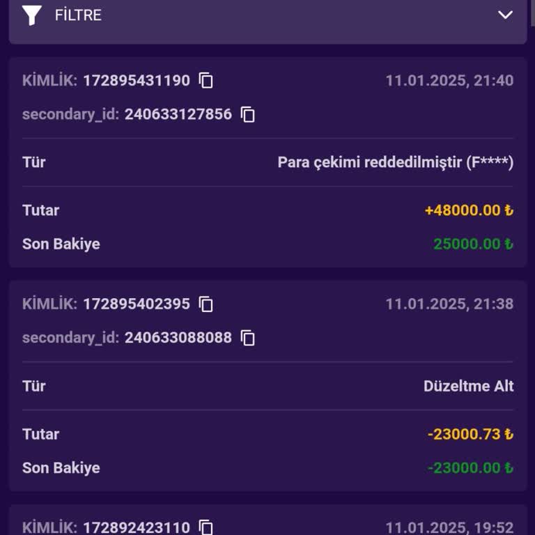 Kazanınca Red Edilen Çekim Talebi