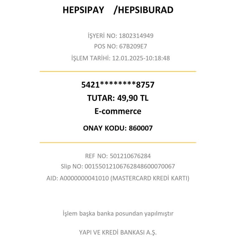 Hepsipay Üzerinden Bilgim Dışında Kesilen Ücret İadesi Talebi