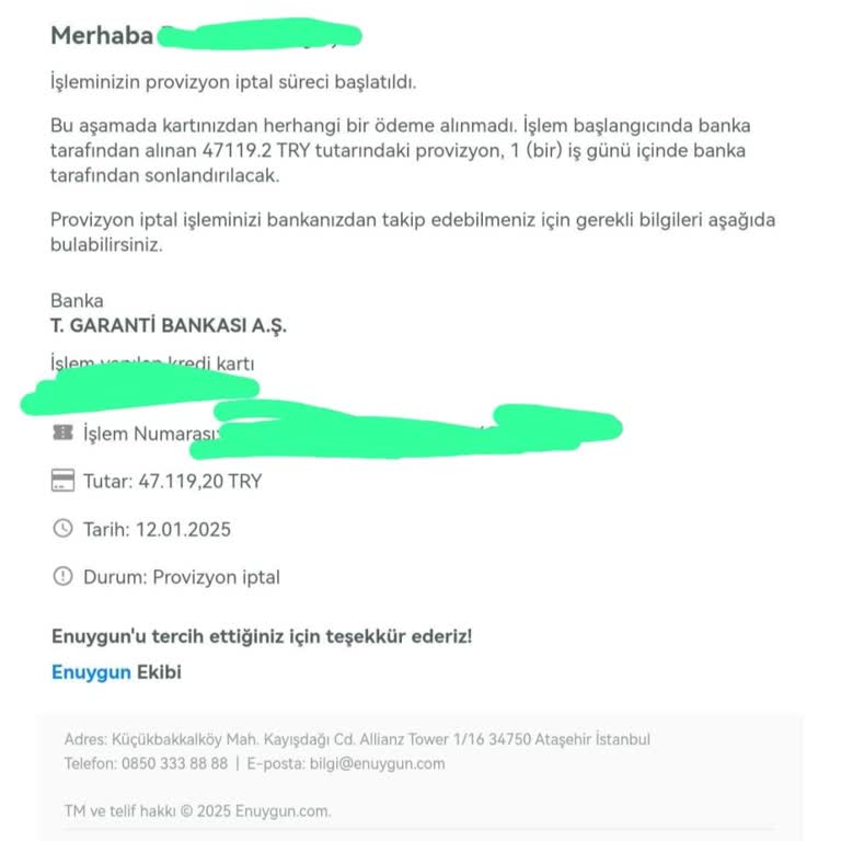 Bilet Alımında Sürekli Provizyon İptali Ve Müşteri Hizmetleri Sorunu