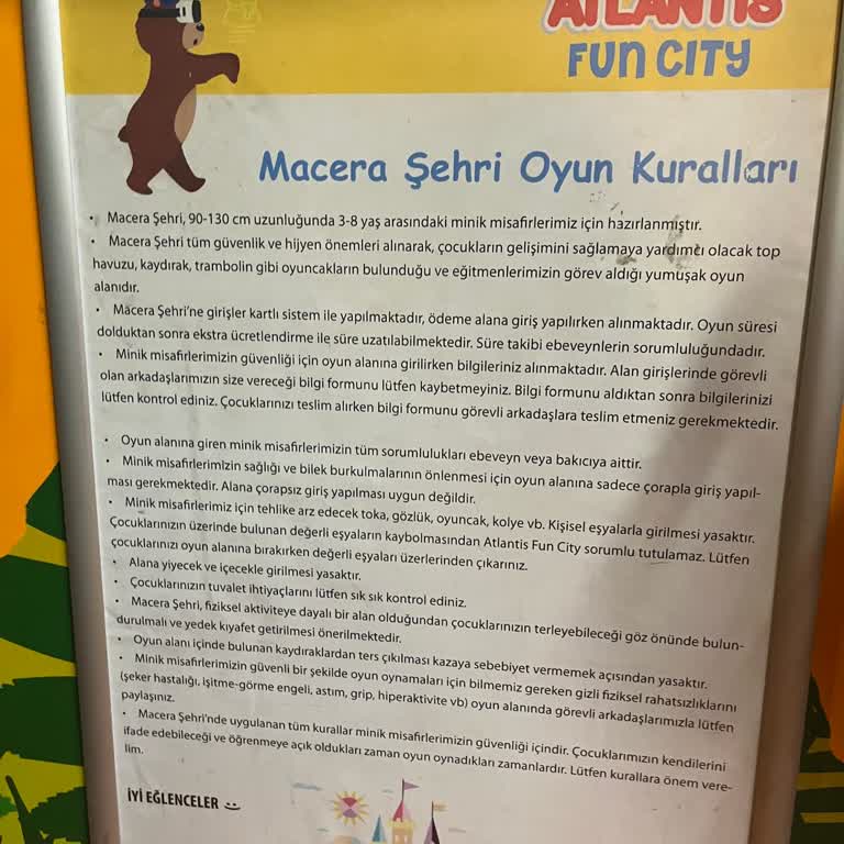 Canpark AVM Atlantis Oyun Salonunda Yanıltıcı Yaş Sınırı Ve Hijyen Sorunları
