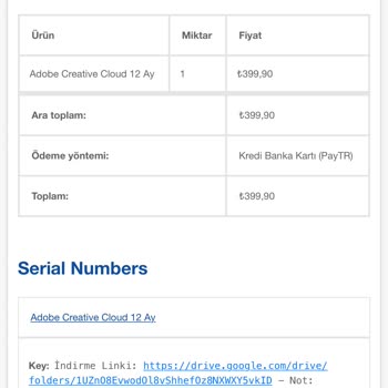 Resmi Lisans Yerine Crack Linki Gönderildi!