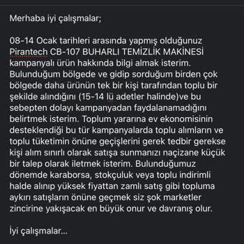 Kampanyalı Ürünlere Ulaşamama Sorunu