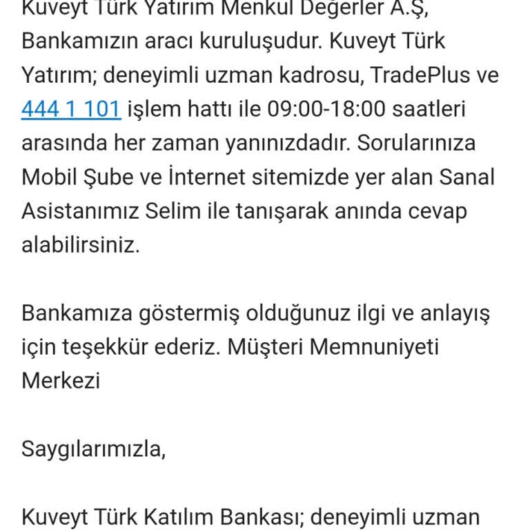 Kuveyt Türk'te Kapanmayan Yatırım Hesabı Sorunu