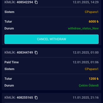Çekim İşlemlerinde Hesap Kilitlenmesi Sorunu