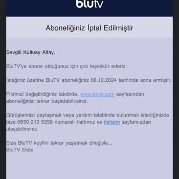 Blu TV Abonelik İptali Sorunu
