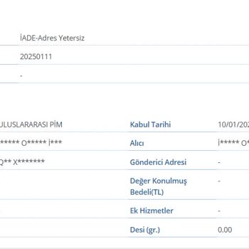 PTT'nin Adres Yetersizliği Nedeniyle Teslim Edilmeyen Ürün