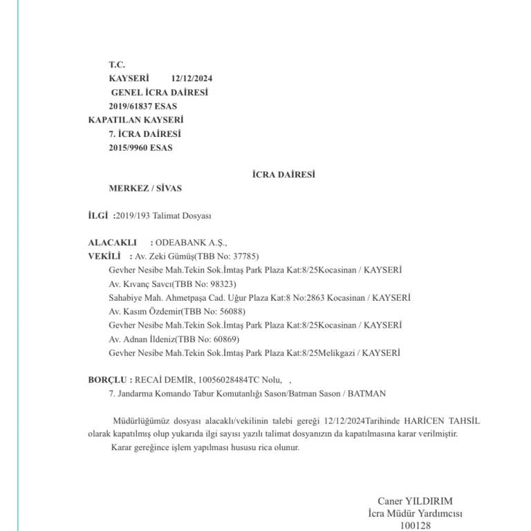 Ödenen Borca Rağmen Kaldırılmayan Haciz