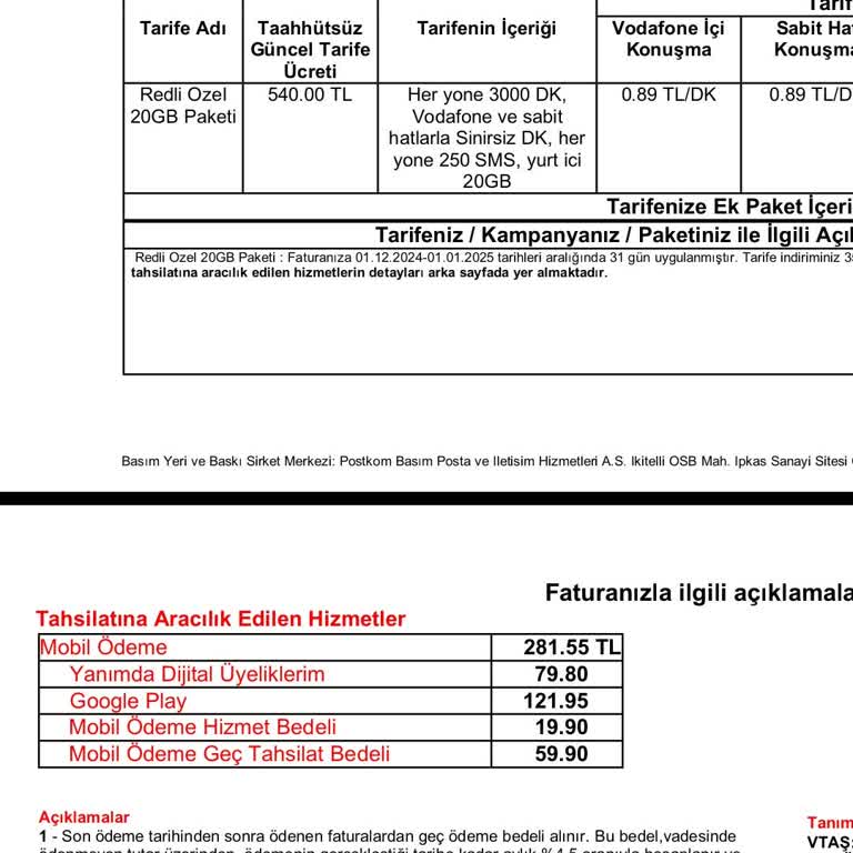 Haksız Mobil Ödeme Gecikme Ücreti