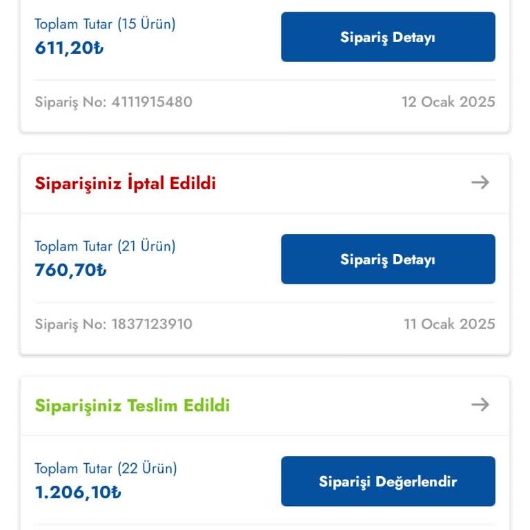 Sürekli İptal Edilen Siparişler Ve Yetersiz Müşteri Hizmetleri