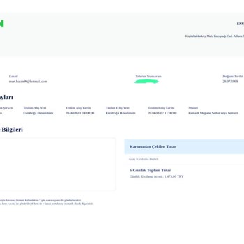 Araç Kiralama Rezervasyonunda Para İadesi Sorunu