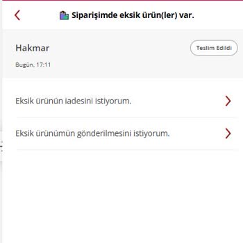 Yemeksepeti'nde Eksik Ürün Ve Yetersiz Müşteri Hizmeti
