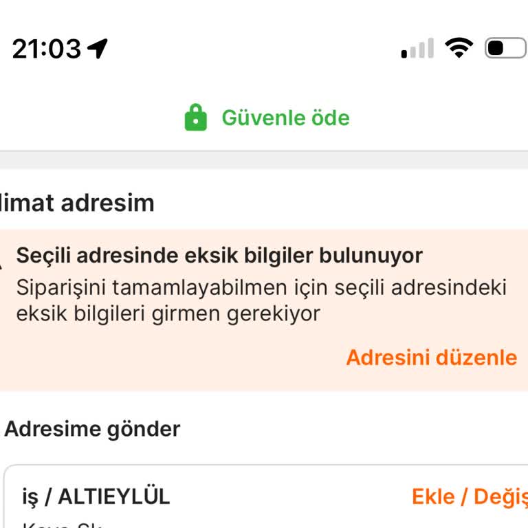 Adres Hatası Yüzünden Sipariş Veremiyorum!
