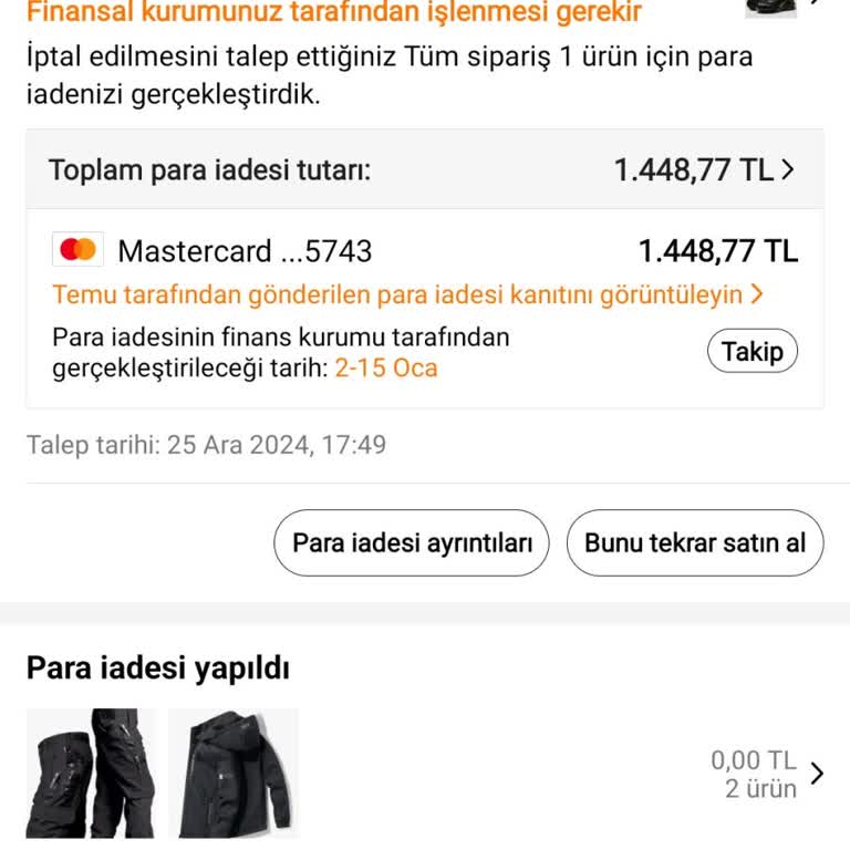 İptal Edilen Siparişlerin Para İadesi Sorunu